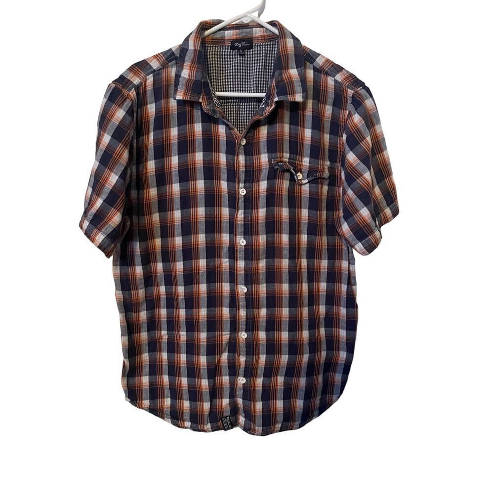 LRG Wovens Mens Multicolor Cotton Double Gauze Plaid Button-Up Shirt Size XL